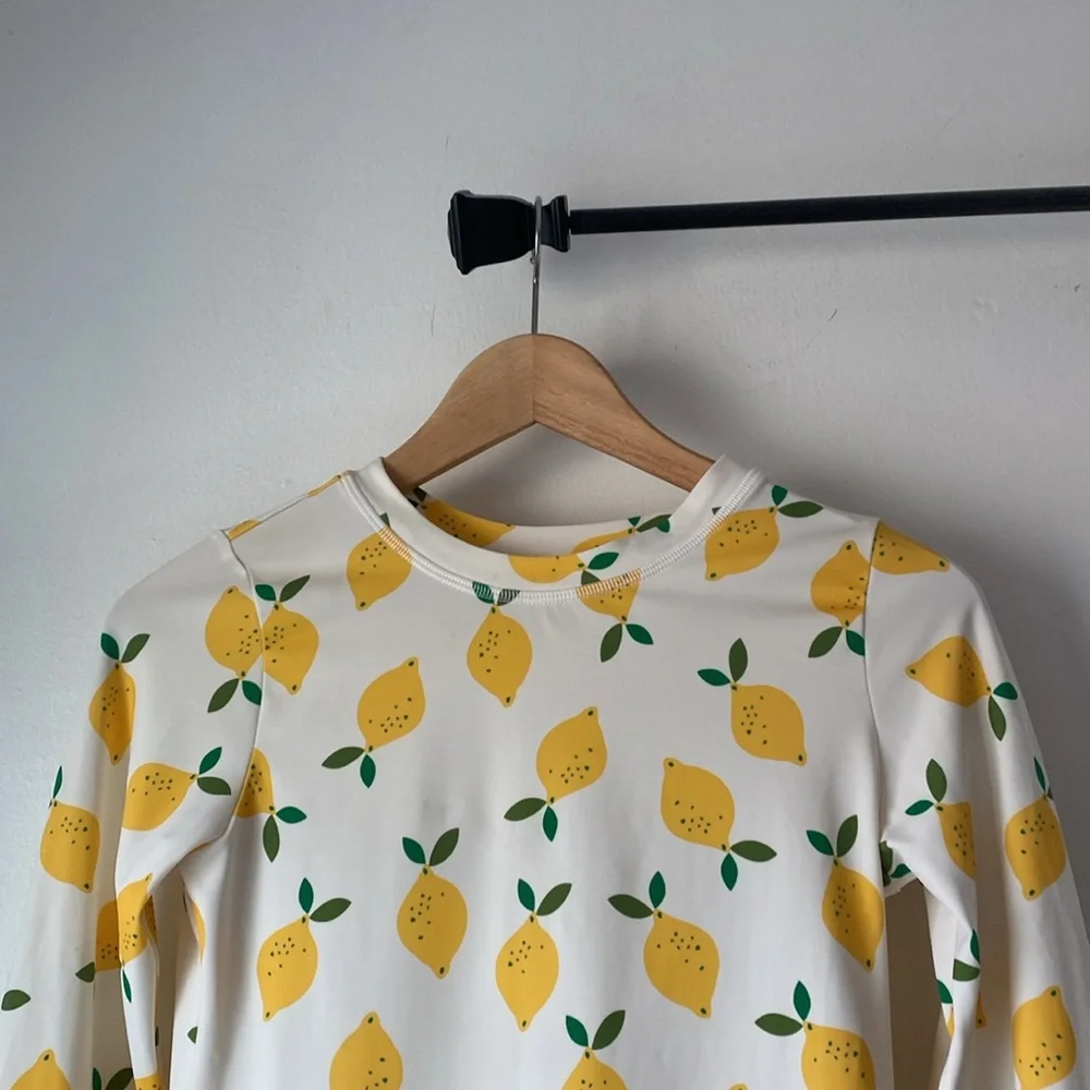 Hanna Andersson 12 Kids Lemon Print Rashguard